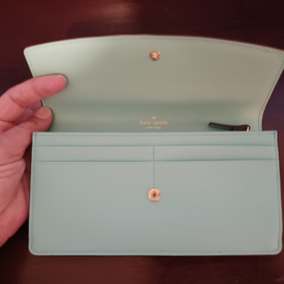 Kate Spade Blue/Mint Leather Wallet - Picture 4 of 9